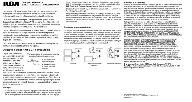 RCA WP4UAR Quick start guide