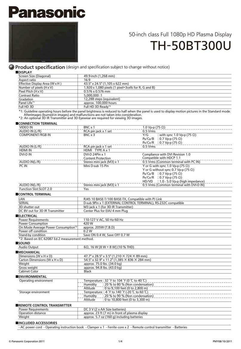 Panasonic TH-50BT300U User manual