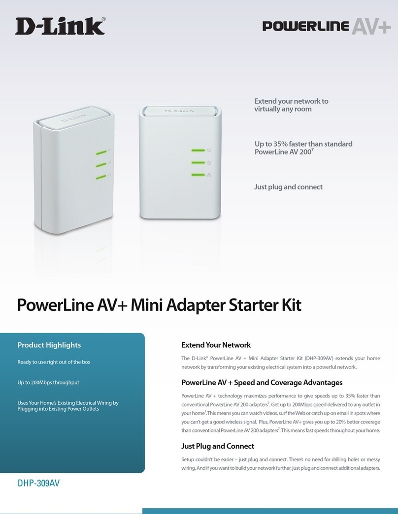 D-Link Powerline AV+ DHP-309AV User manual