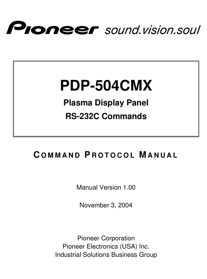 Pioneer 504CMX - PDP - 50" Plasma Panel Installation manual