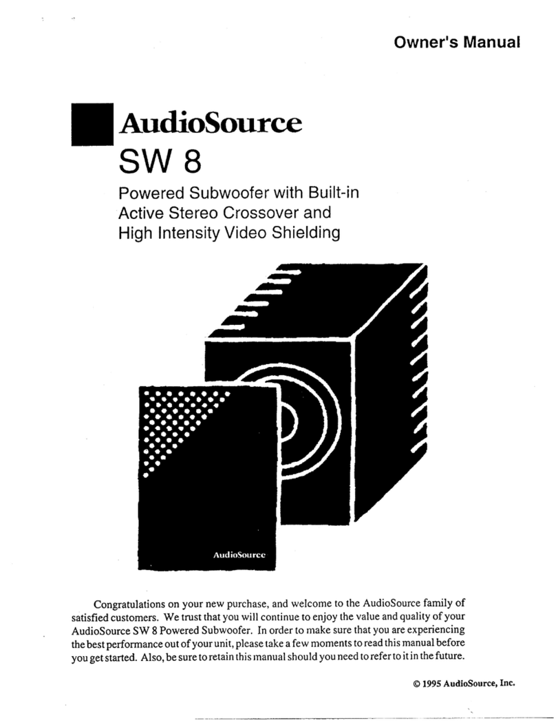 AudioSource SW 8 User manual