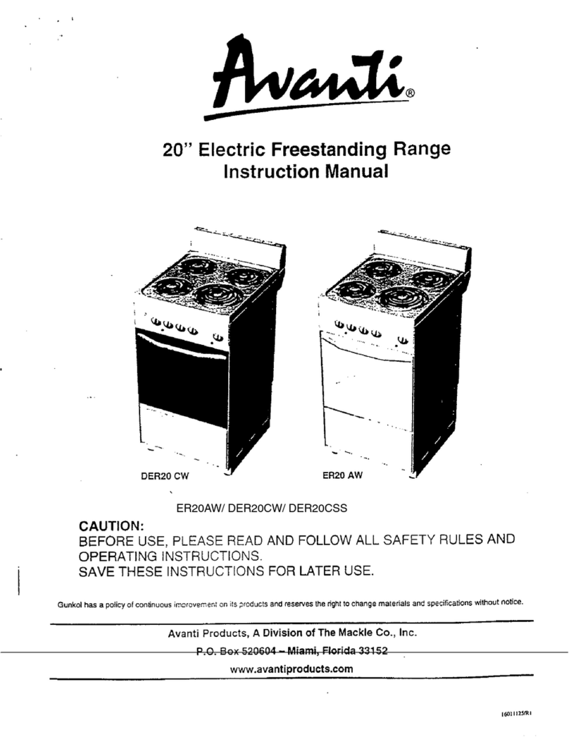 Avanti DER20CW User manual