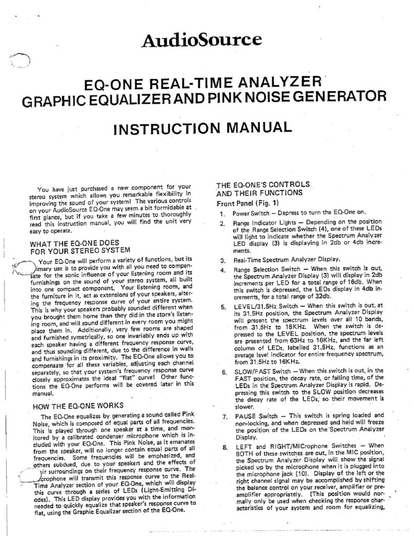 AudioSource EQ One User manual