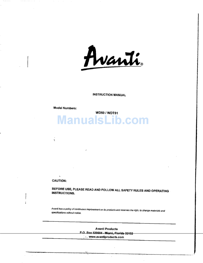 Avanti WD50 User manual