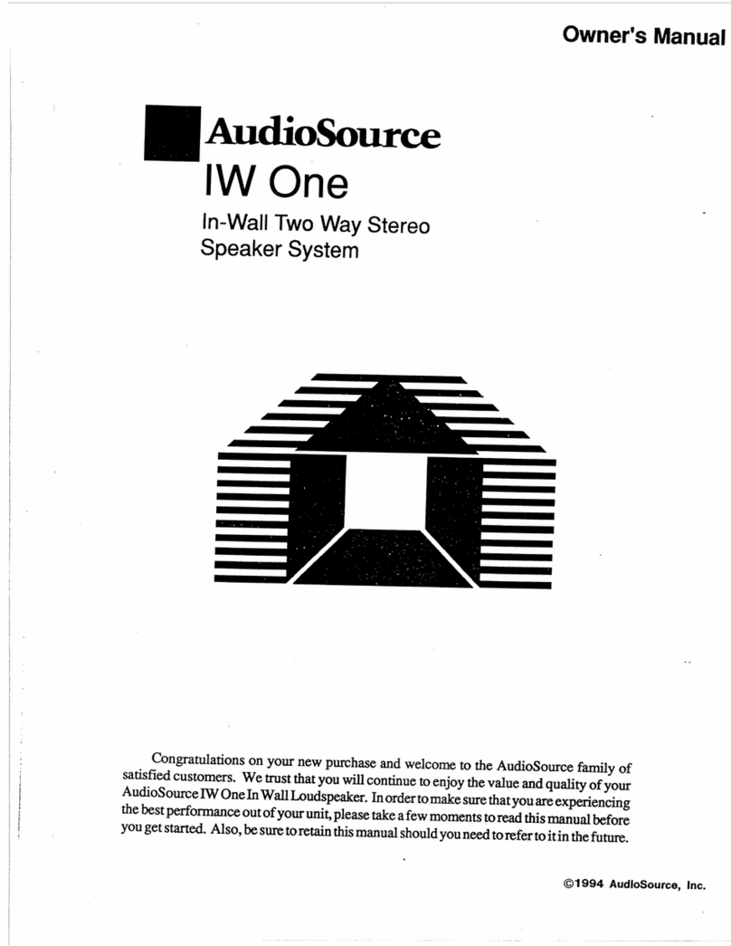 AudioSource IW One owner's manual