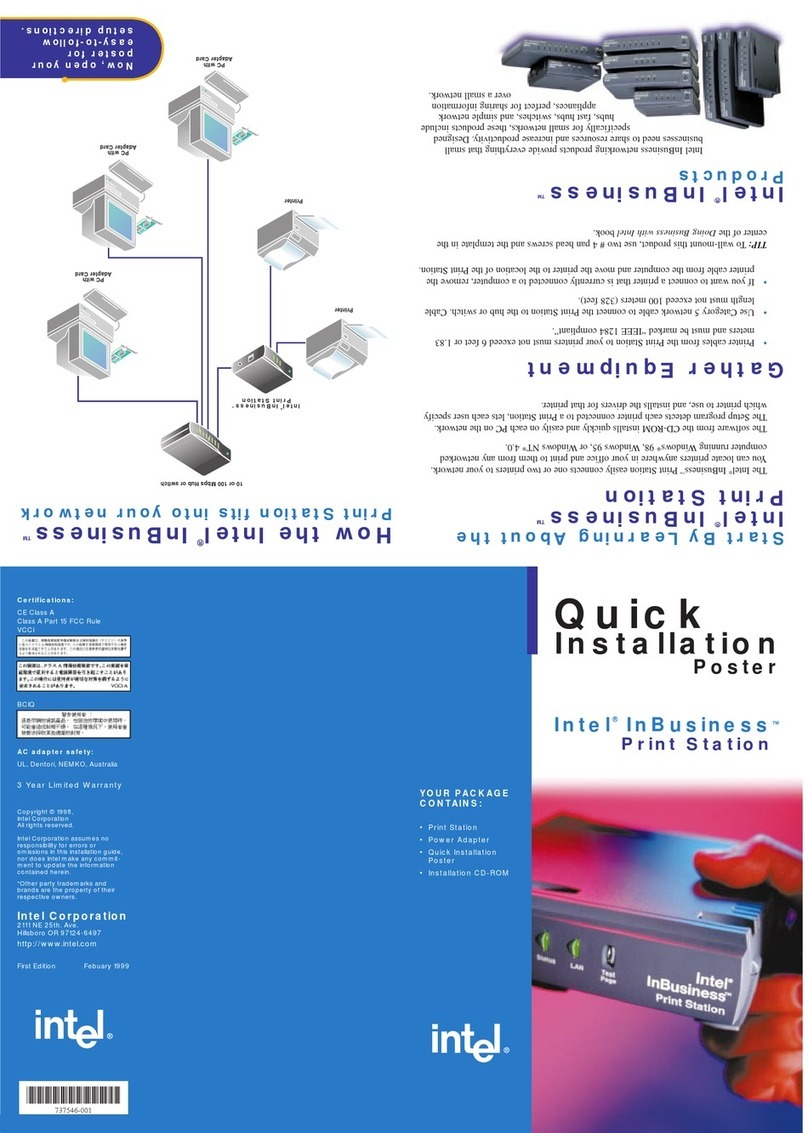 Intel Print Station - InBusiness Print Station Quick installation guide Intel Print Station - InBusiness Print Station Quick installation guide