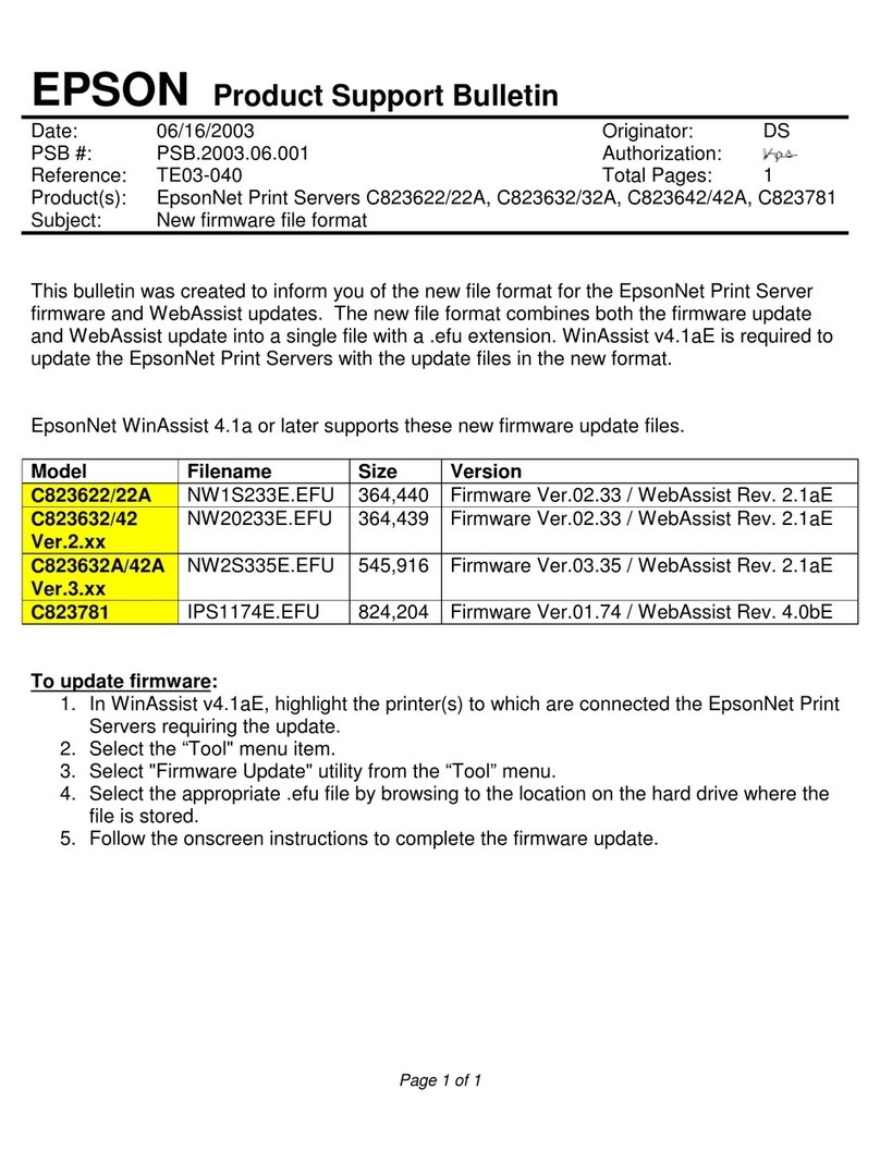 Epson C823622A - Interface Type B Print Server Product support bulletin