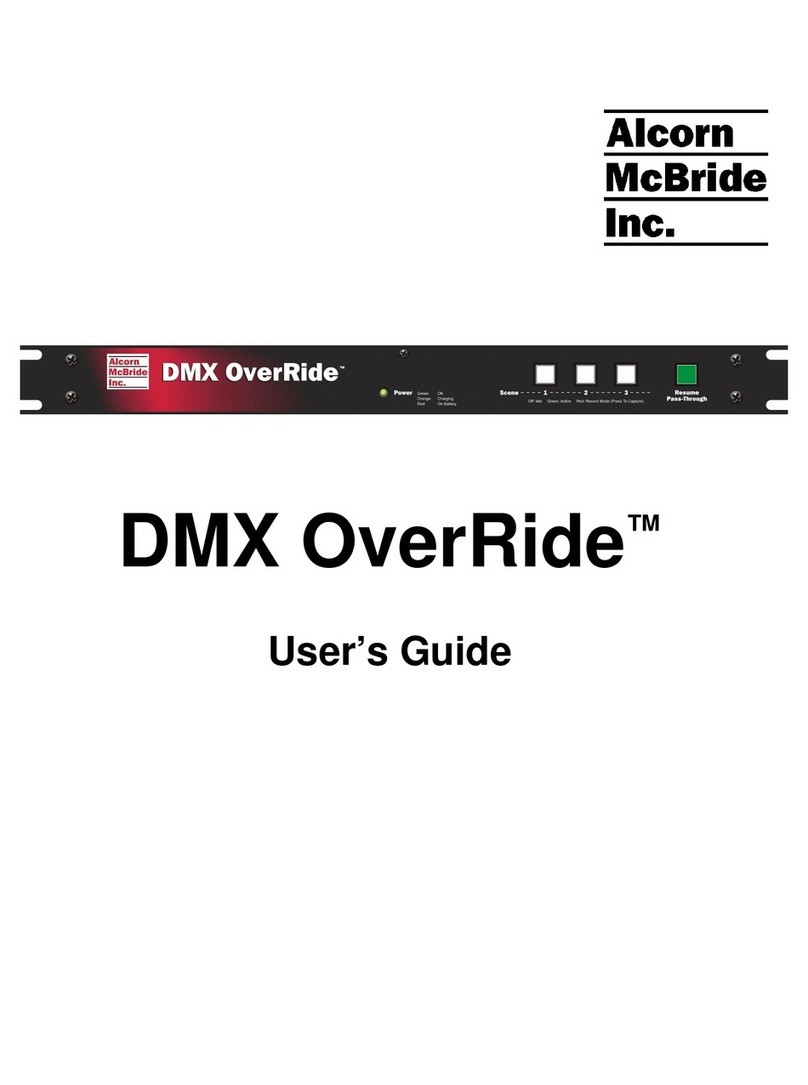 Alcorn Mcbride DMX OverRide user guide Alcorn Mcbride DMX OverRide user guide