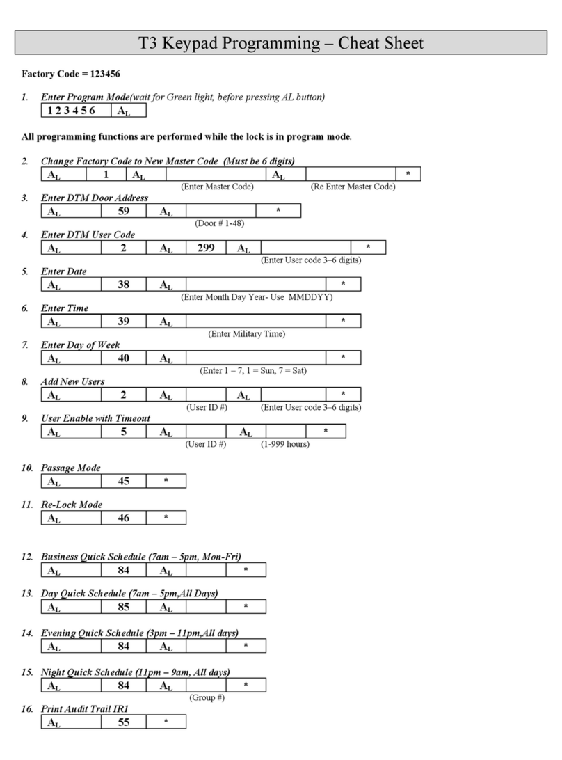 Alarm Lock T3 User manual