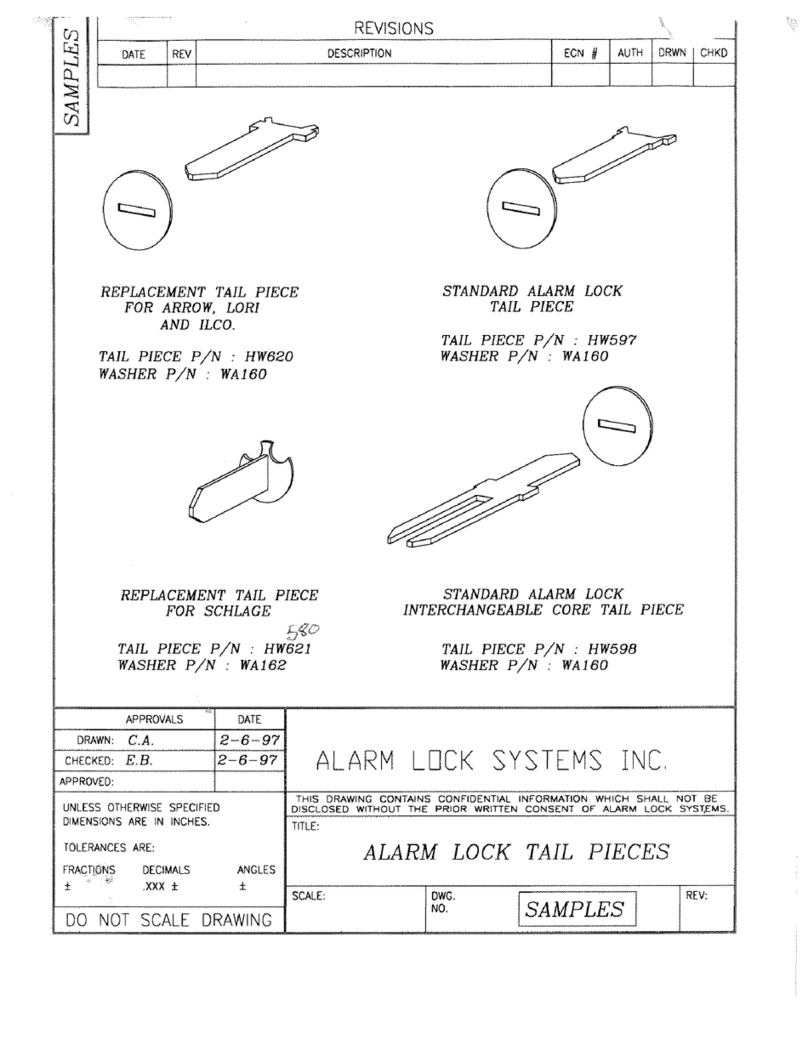 Alarm Lock TAIL PIECES Samples manual