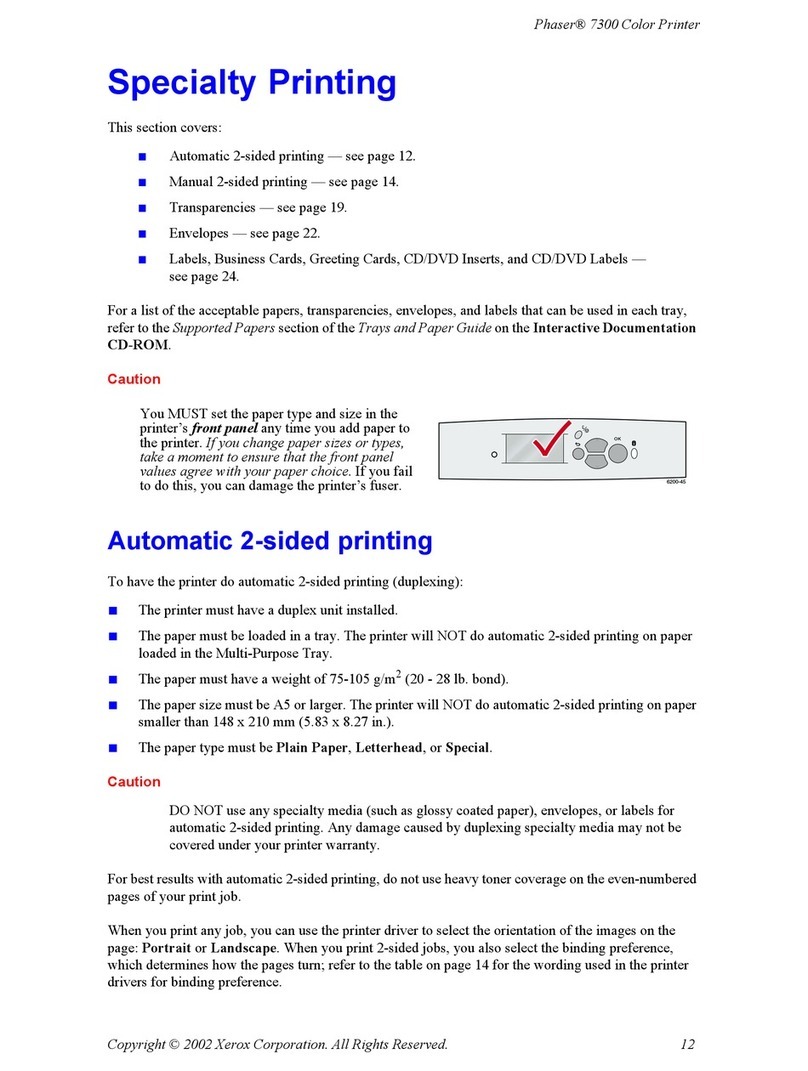Xerox 7300DX - Phaser Color Laser Printer User manual