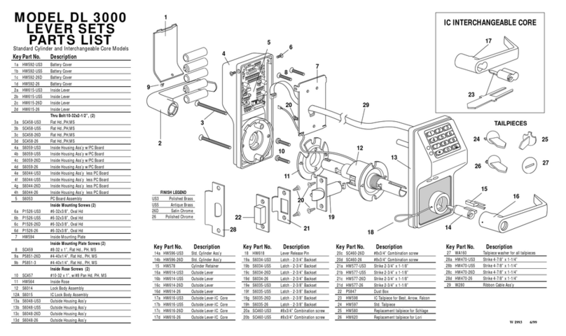 Alarm Lock DL 3000 User manual Alarm Lock DL 3000 User manual