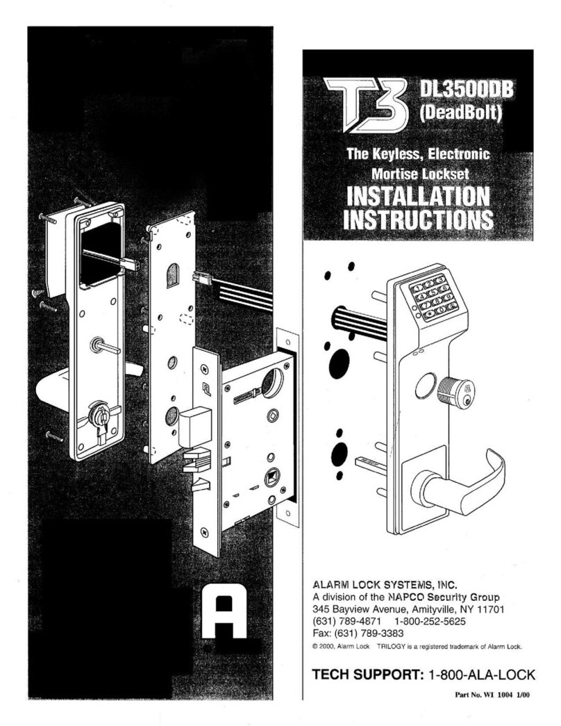Alarm Lock T3 DL3500DB (DeadBolt User manual