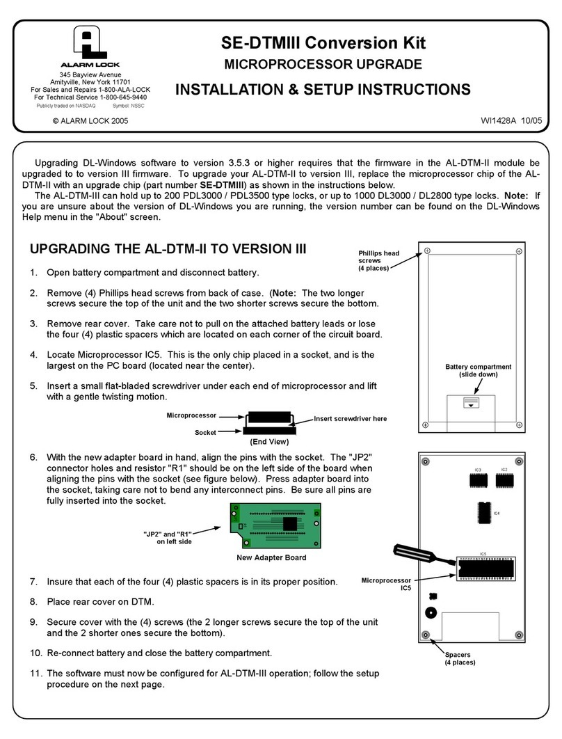 Alarm Lock SE-DTMIII Conversion Kit Manual