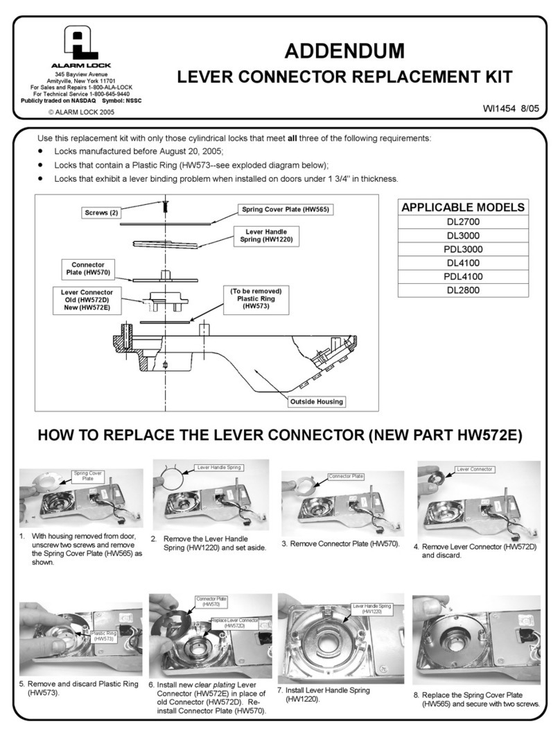 Alarm Lock TRILOGY DL2700 User manual