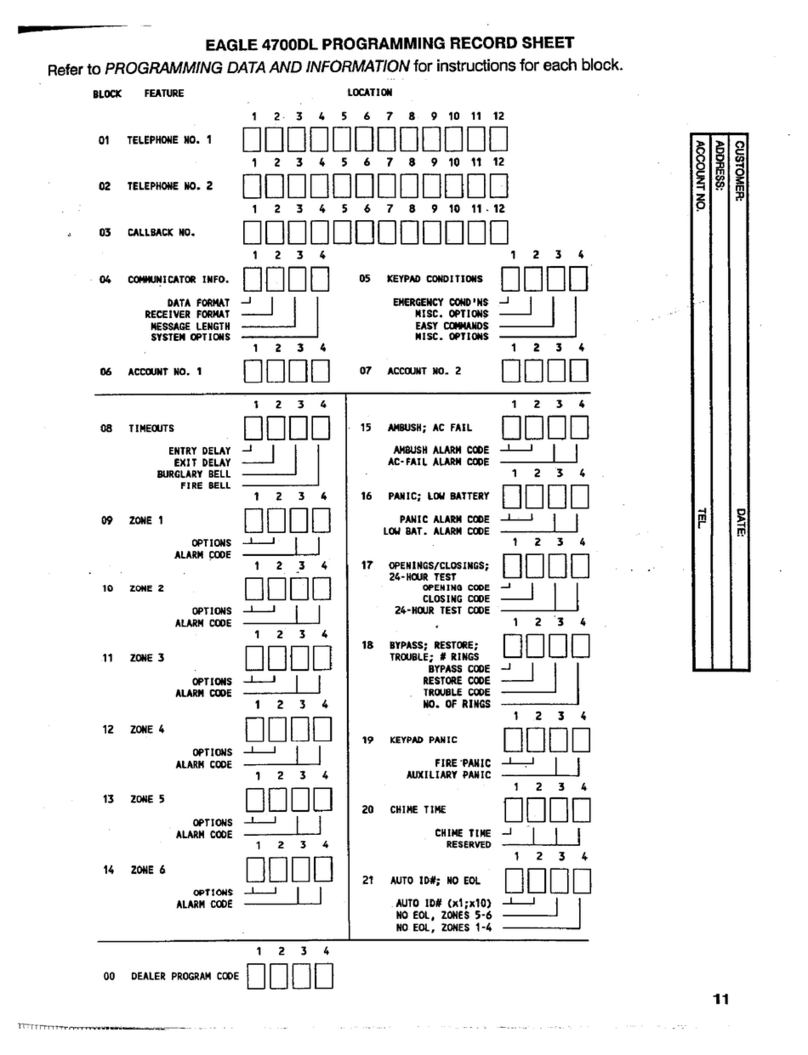 Alarm Lock EAGLE 4700DL Programming guide