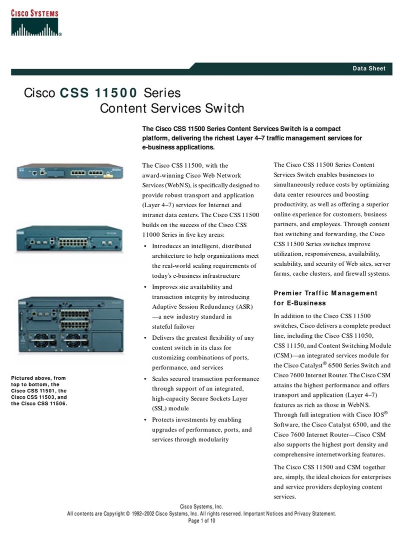 Cisco 11506 - CSS Content Services Switch User manual