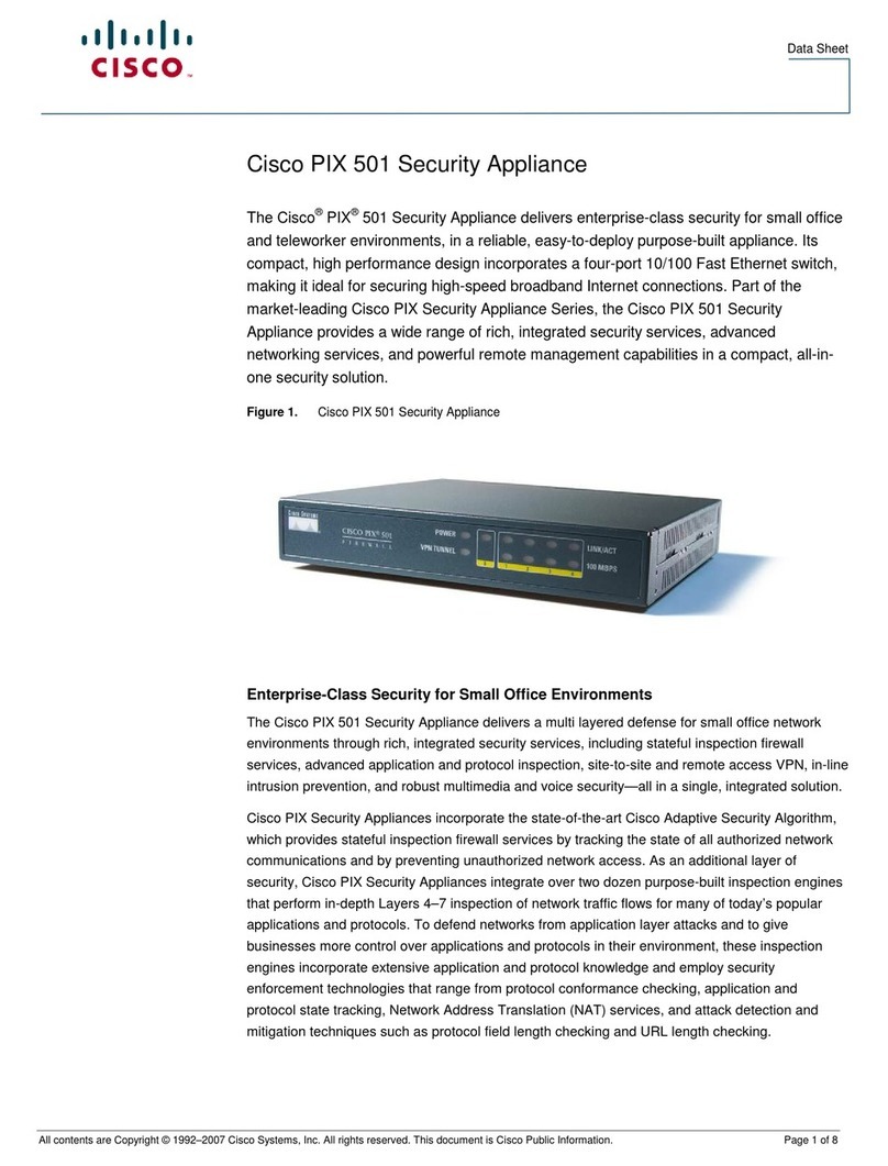 Cisco PIX 501 - Security Appliance User manual