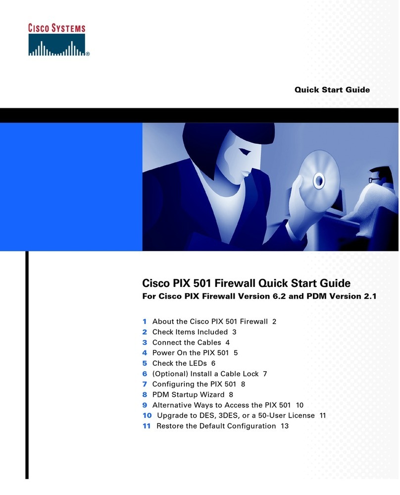 Cisco PIX 501 - Security Appliance User manual Cisco PIX 501 - Security Appliance User manual