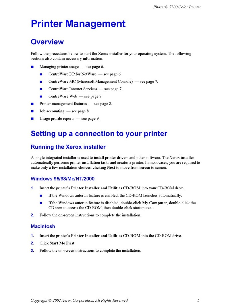 Xerox 7300DX - Phaser Color Laser Printer Installation guide
