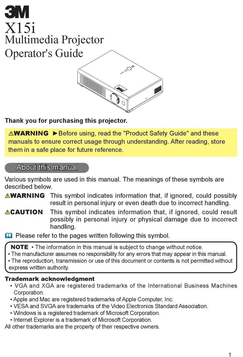 3M Multimedia Projector X15i Manual
