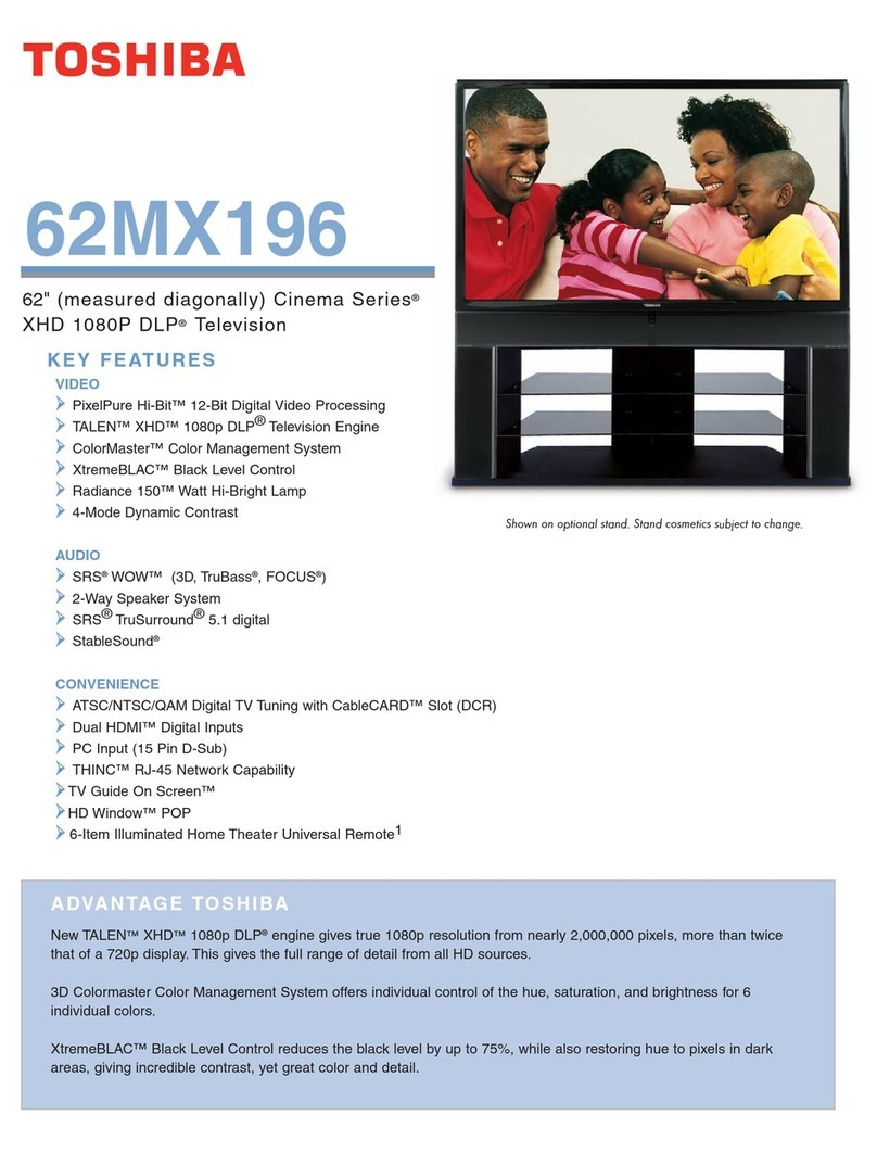 Toshiba 62MX196 - 62" Rear Projection TV User manual