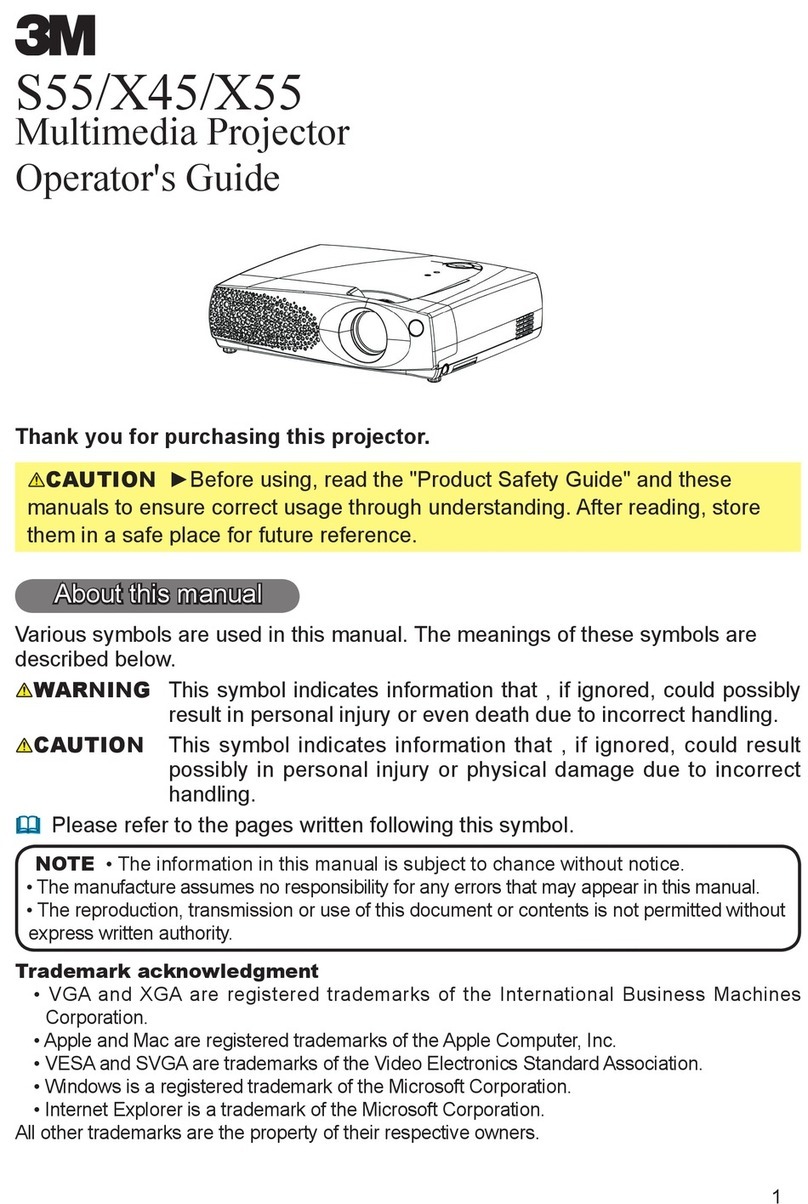 3M S55 - Digital Projector SVGA LCD Operator's guide