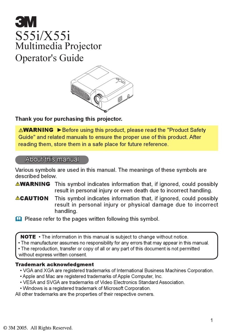 3M Multimedia Projector S55i Manual