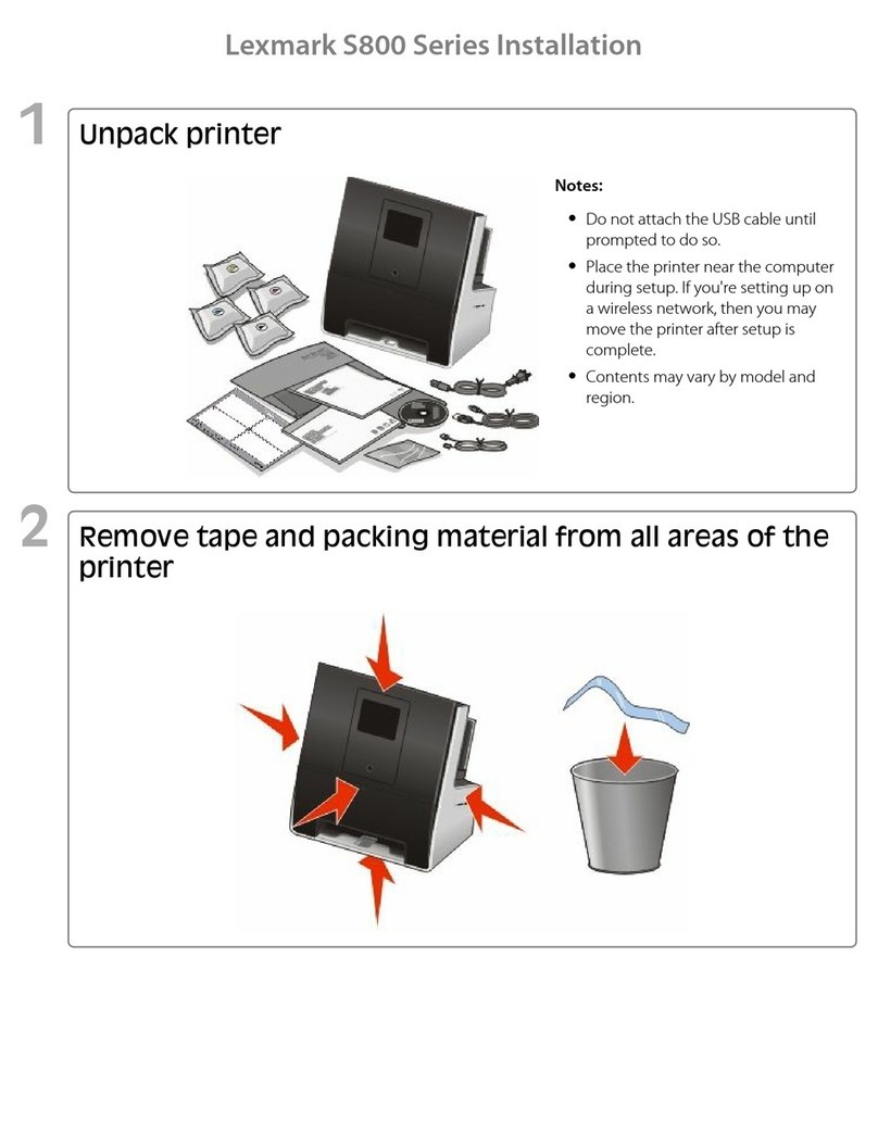 Lexmark GENESIS S815 Setup guide