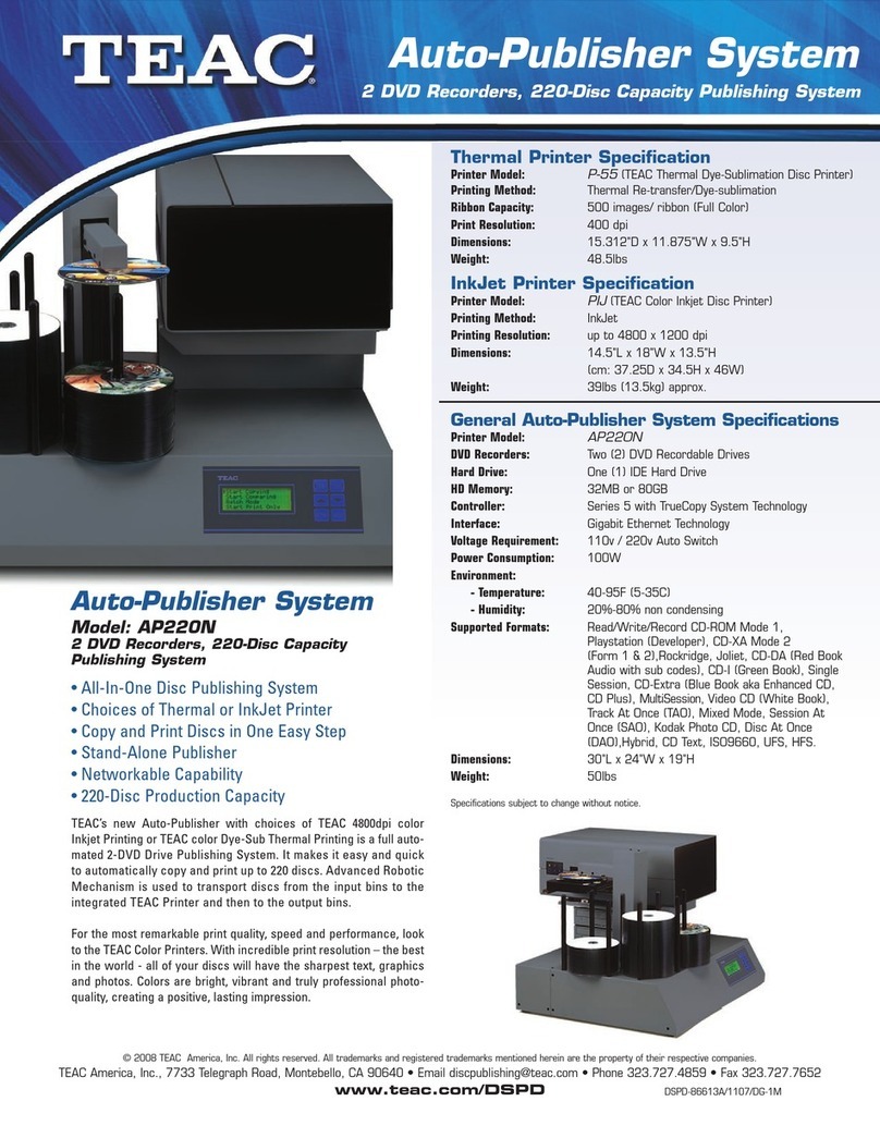 Teac P-55 AutoPrinter User guide