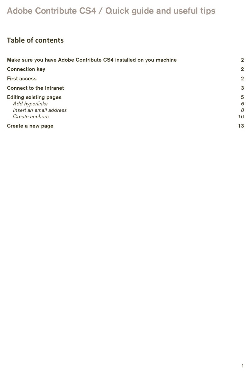 Adobe 65016038 - Contribute CS4 - Mac User manual