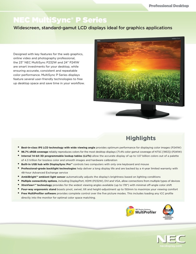 NEC P232W-BK User manual