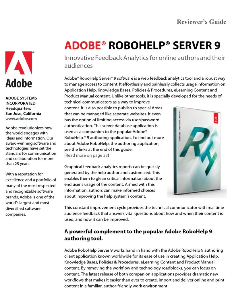 Adobe 65029902 - Robohelp Server - PC User manual Adobe 65029902 - Robohelp Server - PC User manual