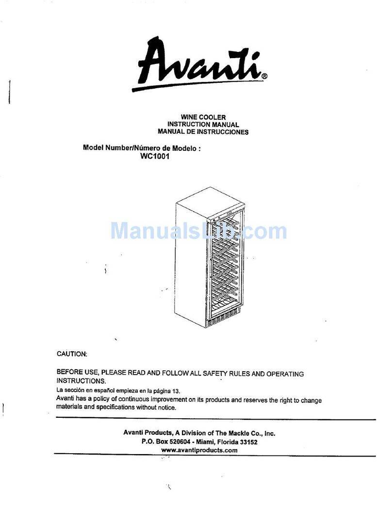 Avanti WC1001 User manual