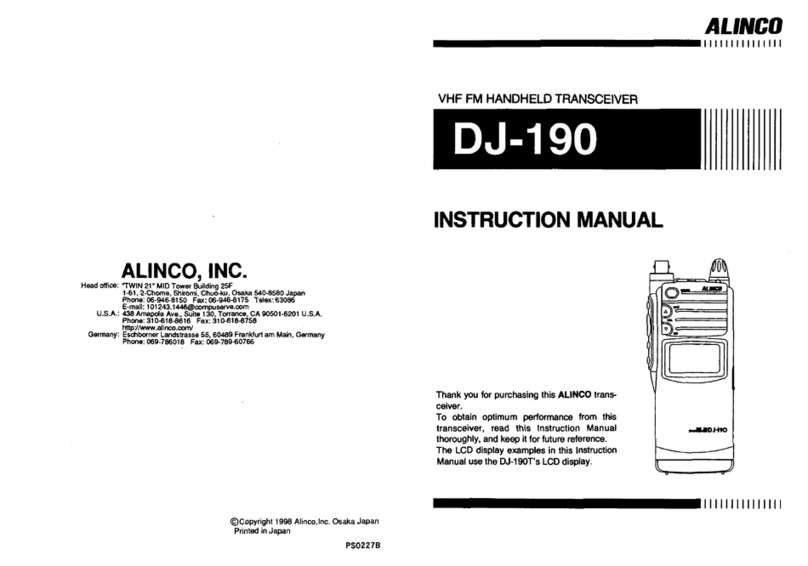 Alinco DJ-190 User manual Alinco DJ-190 User manual