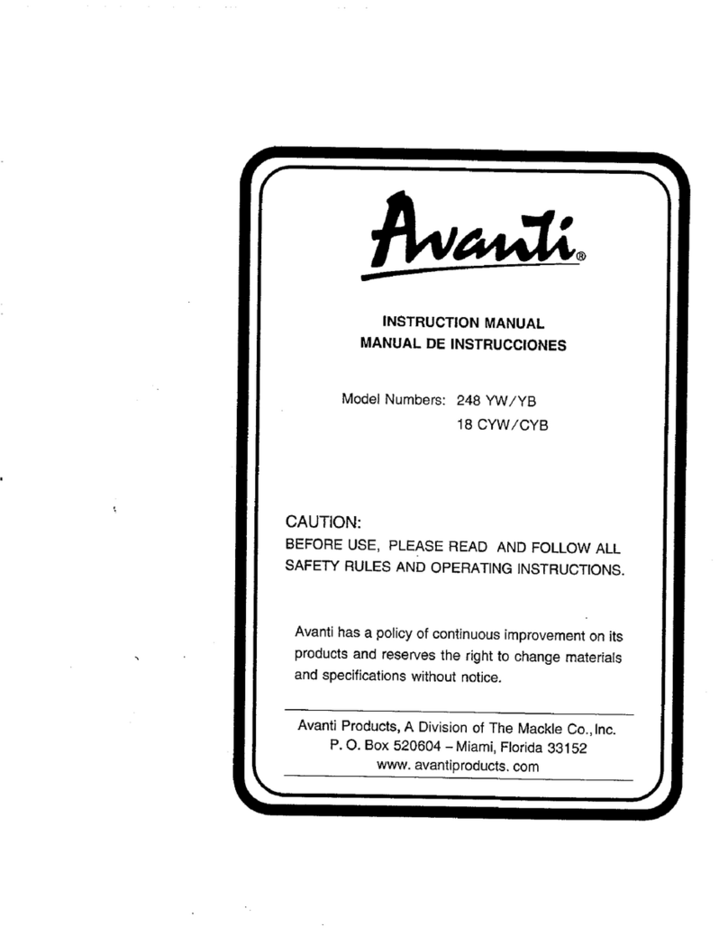 Avanti 18 CYW instruction manual