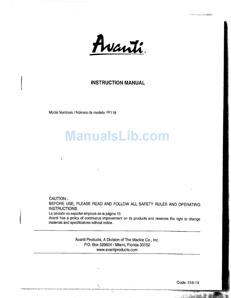 Avanti FF-118 User manual