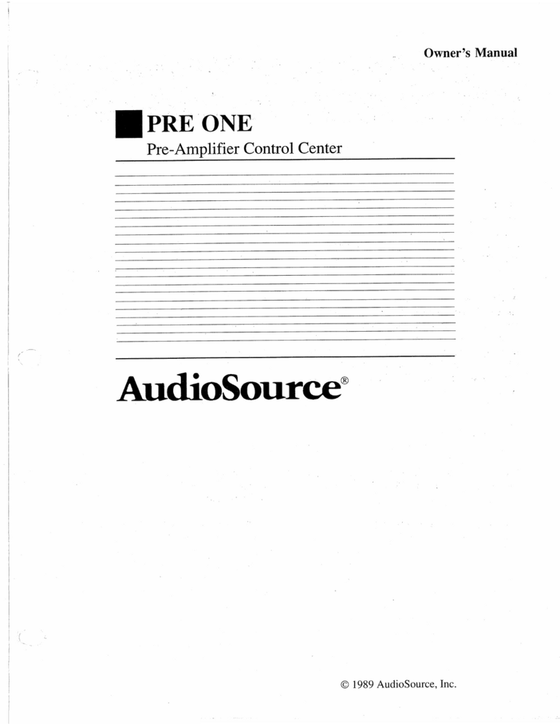 AudioSource Pre One owner's manual