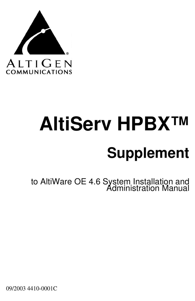 Altigen AltiServ HPBX Instruction Manual Altigen AltiServ HPBX Instruction Manual
