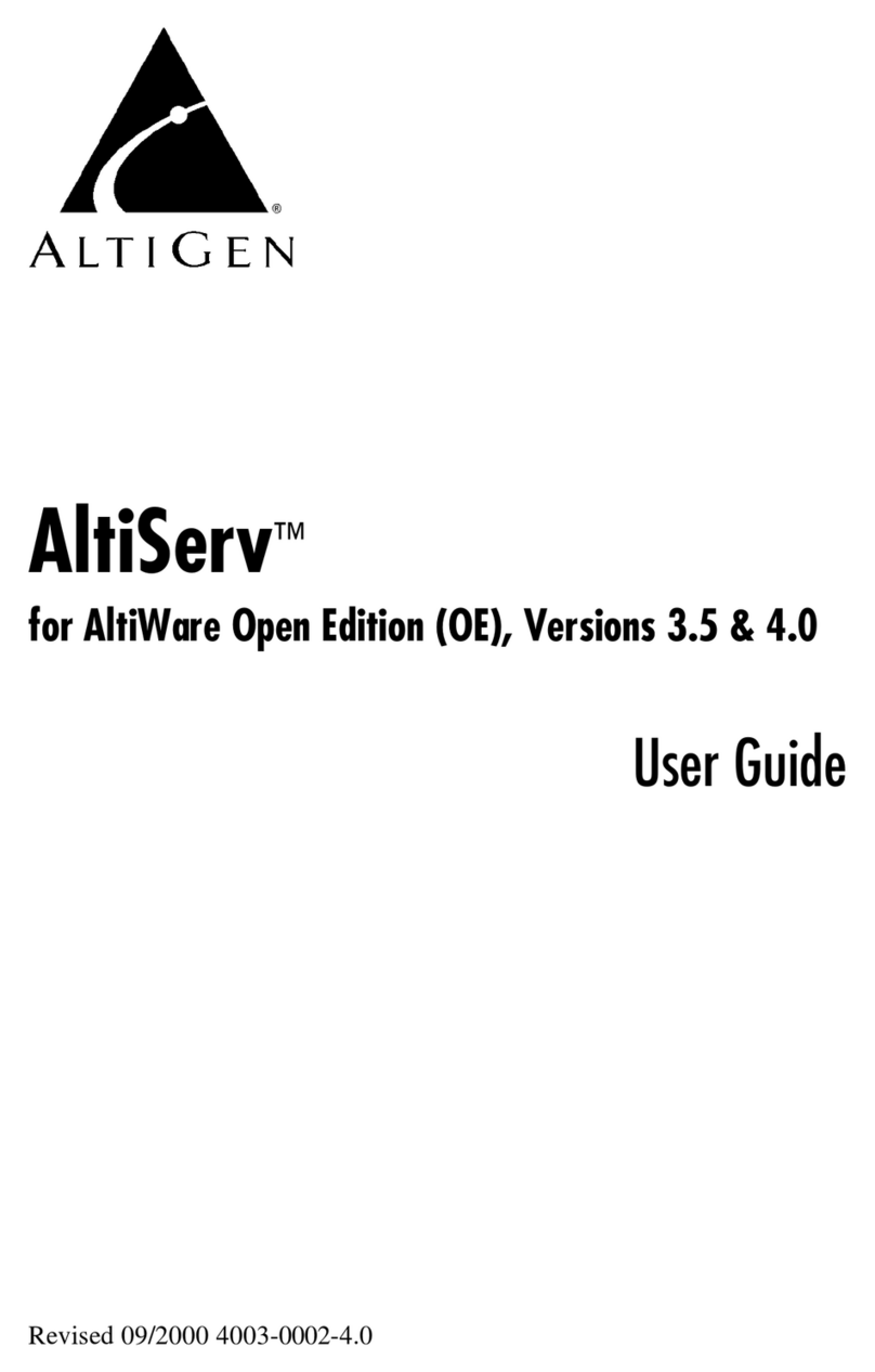 Altigen AltiServ User manual Altigen AltiServ User manual