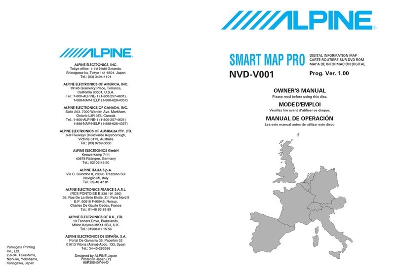 Alpine NVD-V001 SMART MAP PRO owner's manual