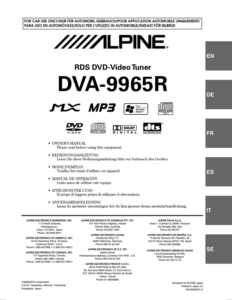 Alpine DVA-9965R owner's manual