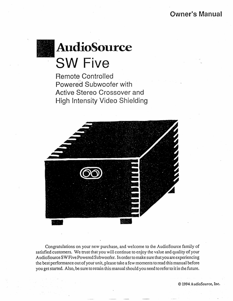 AudioSource SW 5 User manual