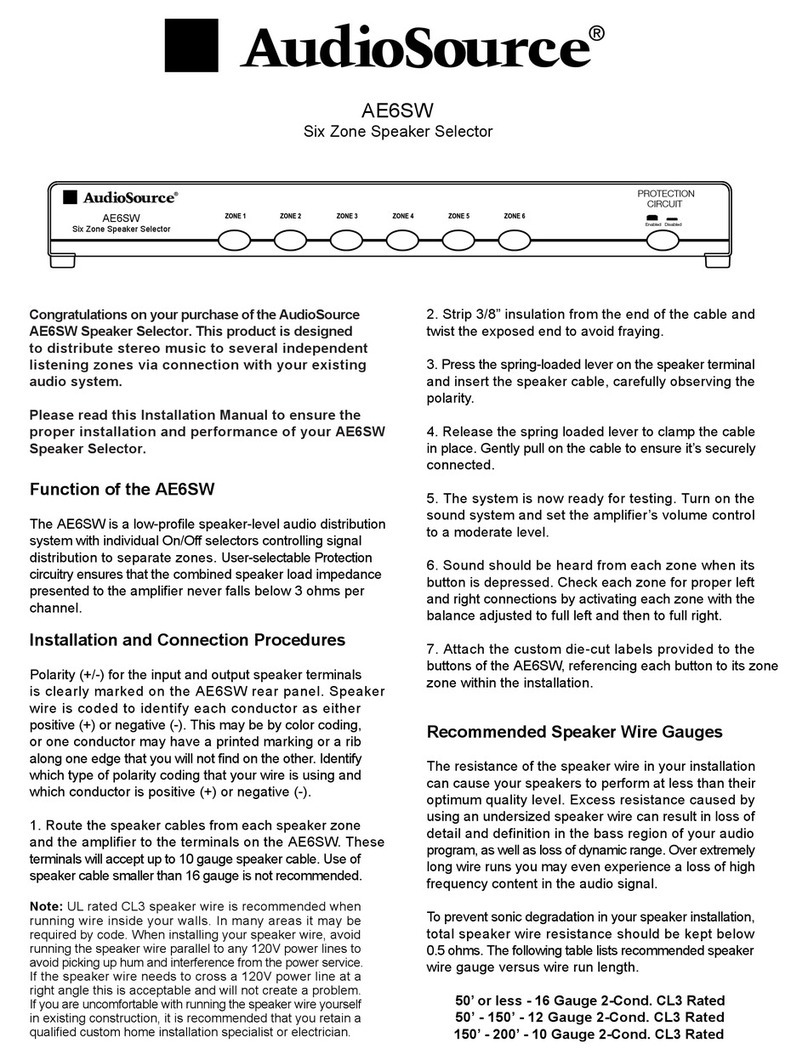 AudioSource AE6SW installation manual