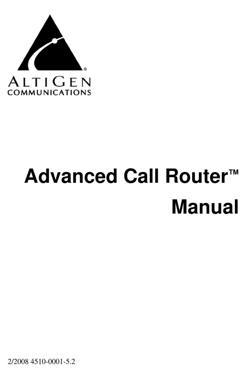 Altigen Advanced Call Router User manual Altigen Advanced Call Router User manual