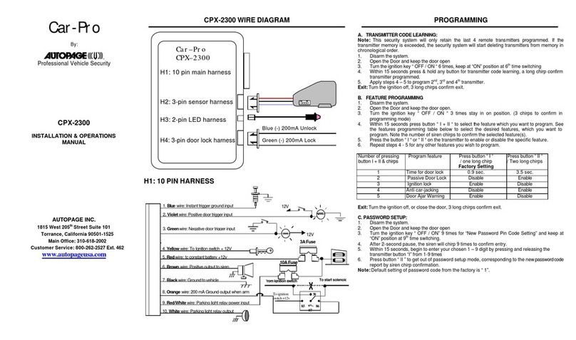 Auto Page CPX-2300 Installation and operating instructions