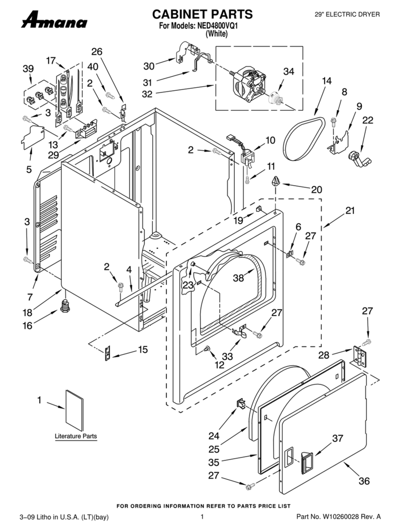 Amana NED4800VQ1 cabinet parts