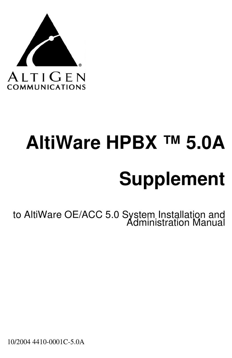 Altigen Altiware HPBX 5.0A Instruction Manual Altigen Altiware HPBX 5.0A Instruction Manual