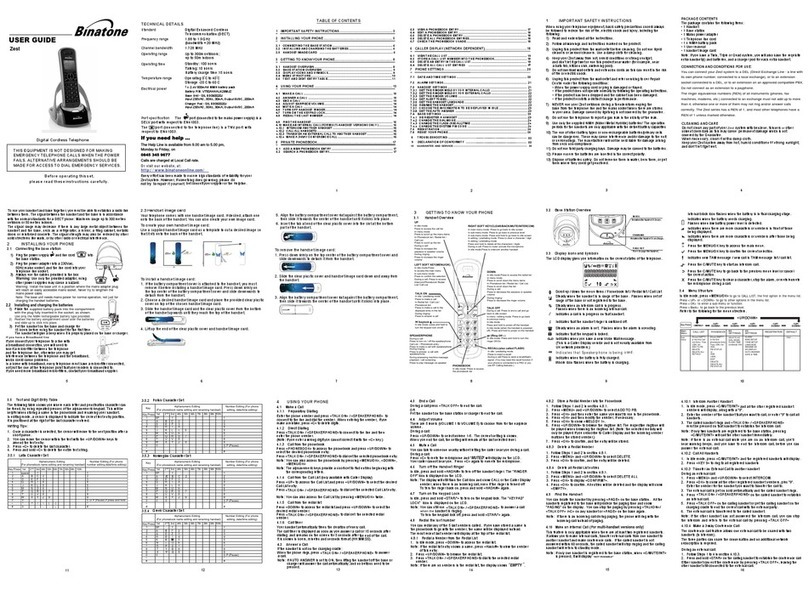Binatone Zest user guide