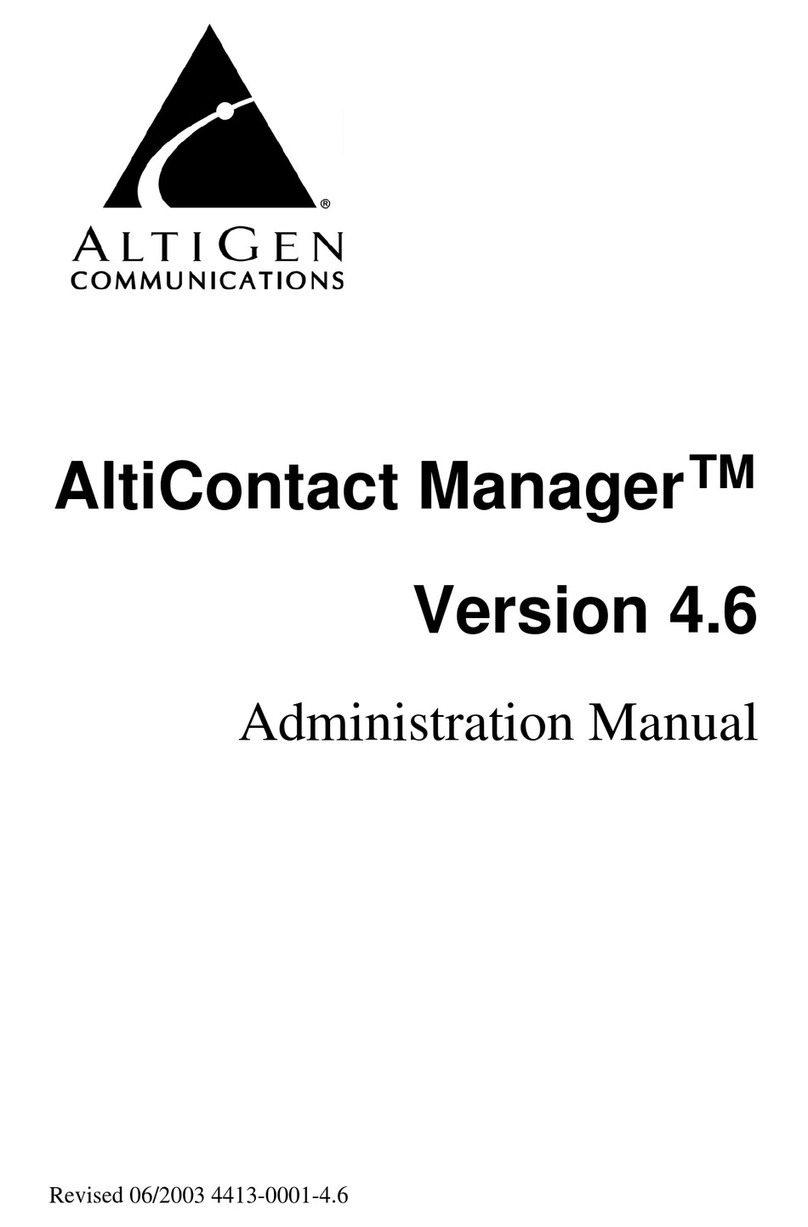 Altigen AltiContact Manager Version 4.6 Instruction Manual Altigen AltiContact Manager Version 4.6 Instruction Manual